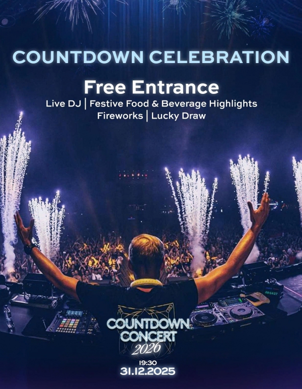 COUNTDOWN CELEBRATION WITH DJ & FIREWORKS