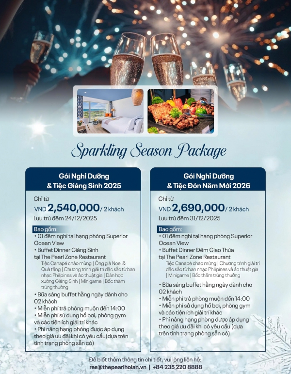 SPARKLING SEASON PACKAGE – MÙA LỄ HỘI LẤP LÁNH TẠI THE PEARL HOI AN